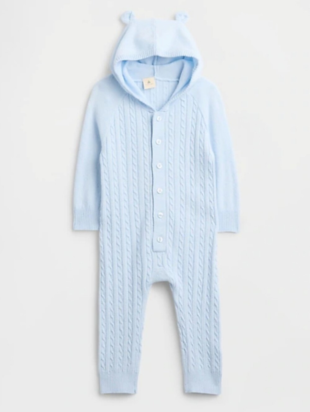 💙🍼NWT Baby Gap CashSoft™ Cable-Knit Bear One-Piece, Newborn In Serene Blue👶✨️